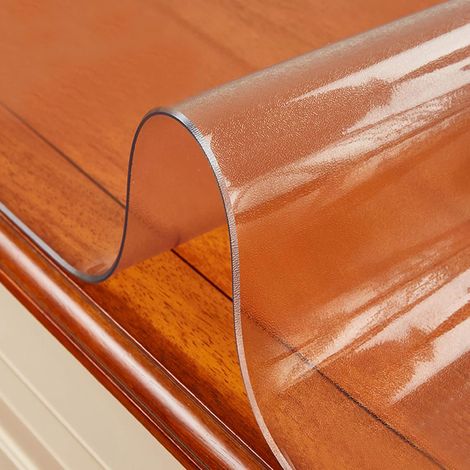 Mantel rectangular transparente Ineasicer de PVC flexible con efecto cristal, protector de mesa de 1,5 mm, resistente al agua y al aceite, para mesas de centro, escritorios y como alfombrilla antidesl (1/4)