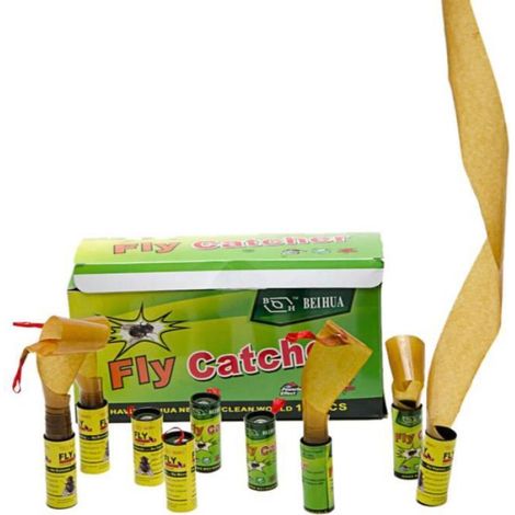 Piège À Insectes - Bande Collante Pour Mouches Et Insectes Volants - Usage Intérieur Et Extérieur - 16 Rouleaux (1/4)