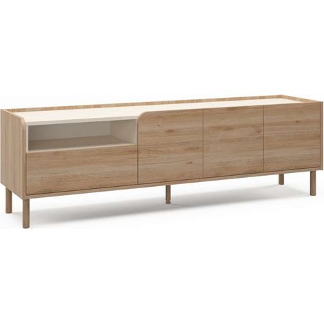 Mueble televisión md-Rufino 2 puertas 1 cajón 1 hueco acabado roble cadiz/visón, 180cm(ancho) 55cm(alto) 44cm(largo) (1/3)