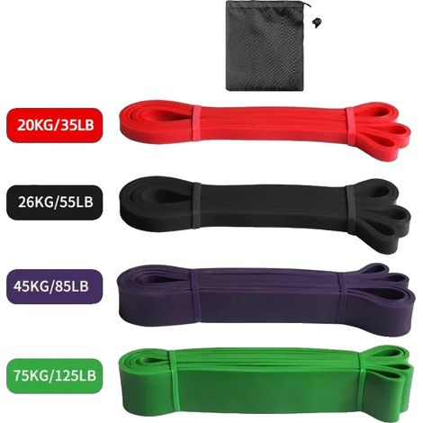 Banda de resistencia, material de látex duradero, conjunto de entrenamiento multifuncional (5 piezas) (1/2)