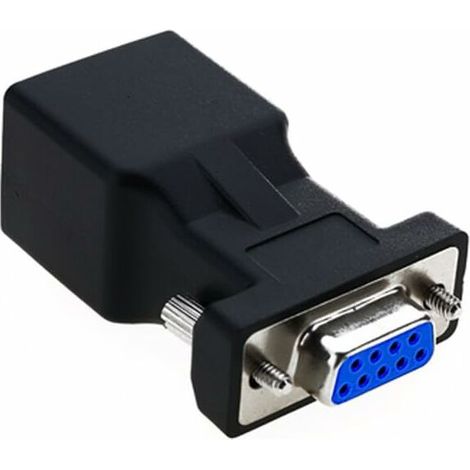 Extensor de adaptador Ethernet/LAN RJ45 a RS232, DB9 de 9 pines macho a hembra, conector hembra. (1/4)