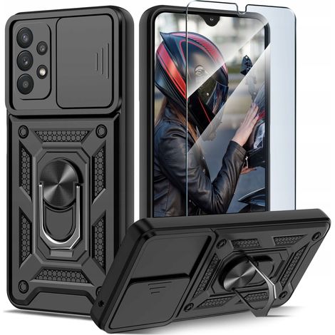 Étui pour Samsung A32 5G ARMOR SLIDE RING CASE ANTICHOC ARRIÈRE + VERRE (1/5)