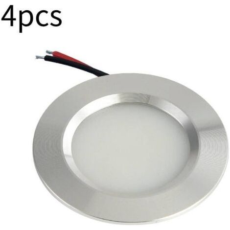 Lot de 4 spots LED encastrables 3W 12V, lumière blanc chaud 3000K, spot LED encastrable rond dimmable 240 lumens blanc chaud pour cuisine, salle de bain, salon, cabine, bateau et voiture (1/4)