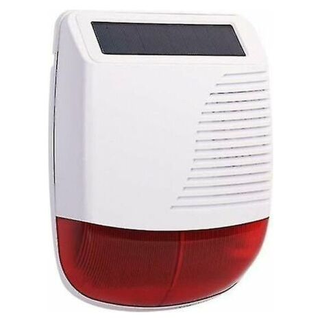 Extérieur sans fil, à énergie solaire, flash de lumière stroboscopique, alarme de sirène