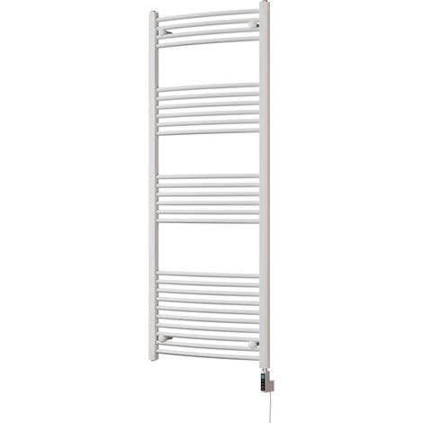 Zennor - White Electric Towel Rail H1600mm x W600mm Curved 800w Thermostatic WIFI (1/3)