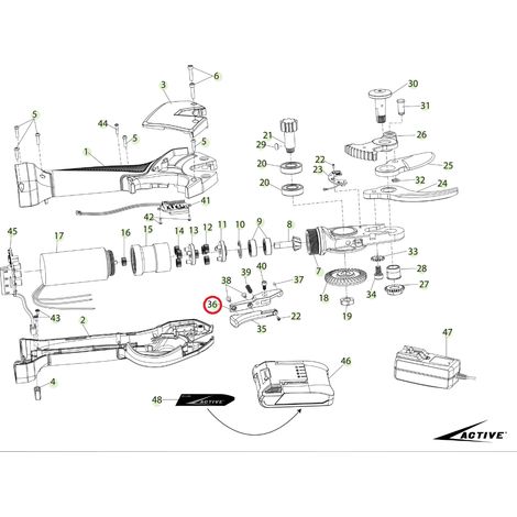 Grilletto parte in plastica ORIGINALE ACTIVE forbice tigercut 35 - 40 025666