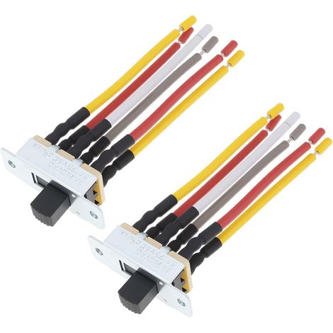 Lot de 2 interrupteurs coulissants à 6 broches 3 vitesses 3 A 250 VAC/6 A ZE-209-22 pour ventilateur de plafond (1/5)