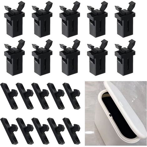Ecleanfy - Verrouillage tactile pour couvercle de poubelle, en plastique, avec 10 paires de loquets de rechange. (1/5)