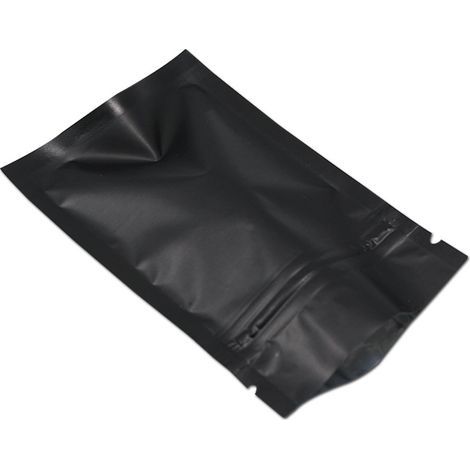100 Morceaux Film Aluminium Paquet Sac Fermeture Éclair Top Plat Mylar Sachets Café Stockage (10x15cm (3.9x5.9 inch), Noir) (1/5)
