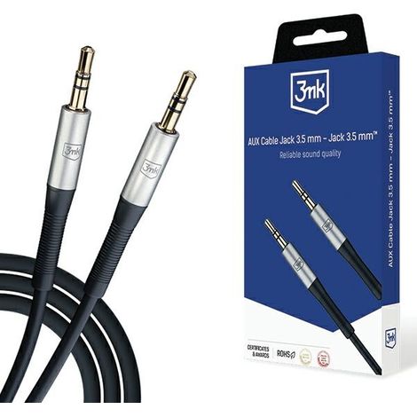 Accessoires - Câble AUX 3mk, prise jack 3,5 mm - Prise jack 3,5 mm (1/5)