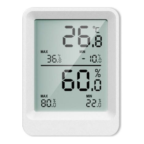 Indoor Outdoor Numérique LCD Thermomètre Hygromètre Électronique Température Humidité Compteur Min/Max Records Station Météo, 1pcs (1/4)