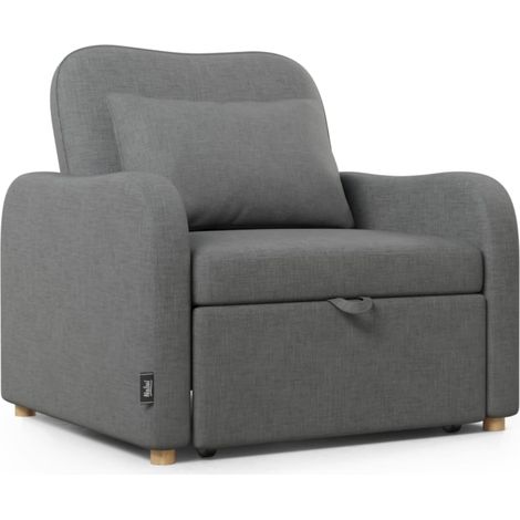 Nalui Sillón Cama Gris Antracita Buddy Reclinable 3 en 1 (92x97x90cm)