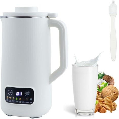 Machine à Lait Végétaux, Machine à Lait de Noix Machine de Lait de Soja avec 10 Lames Démarrage Différé/Maintien au Chaud/Autonettoyant Blender Chauffant pour Noix Soja et Céréales (Blanc) (1/5)