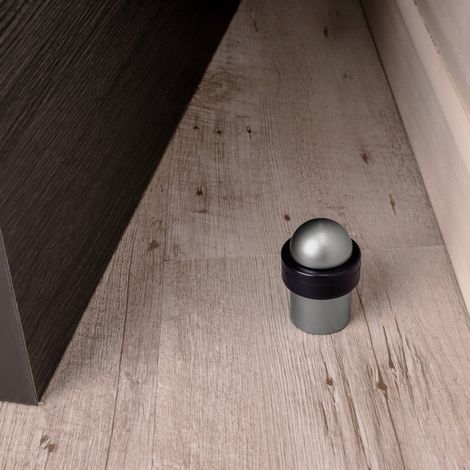 Ouvre&Déco – Butée de porte sol DOME, Aluminium anodisé gris argent (1/5)