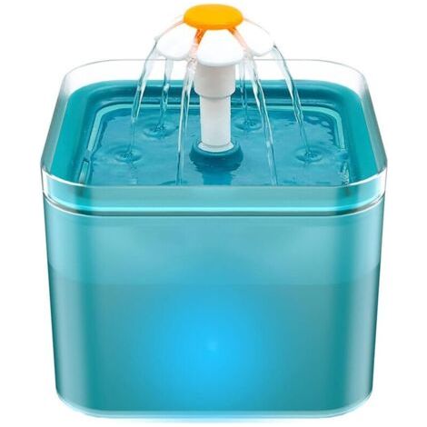 Fontaine a Eau Chat, Fontaine à Eau pour Chat Ultra Silencieux, Fontaine a Eau avec Lumière LED, 2 litres, Filtration Multiple, Fournir de l'eau Courante, Trois Modes D'écoulement de l'eau--