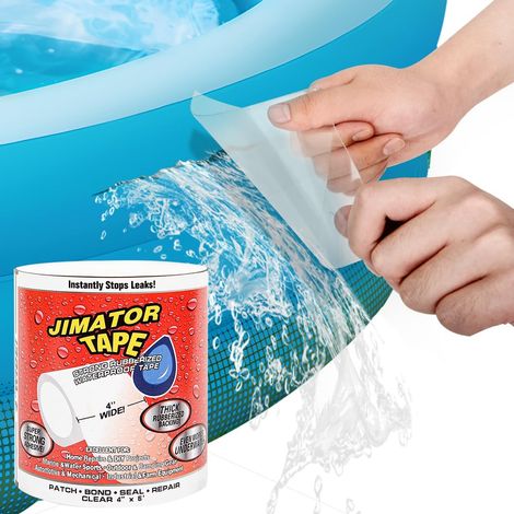 Ruban de réparation de liaison en silicone, flexible imperméable à l'eau, forte, arrêt instantané des fuites, ruban en caoutchouc, joint étanche pour les fuites de tuyaux (Transpa) (1/5)