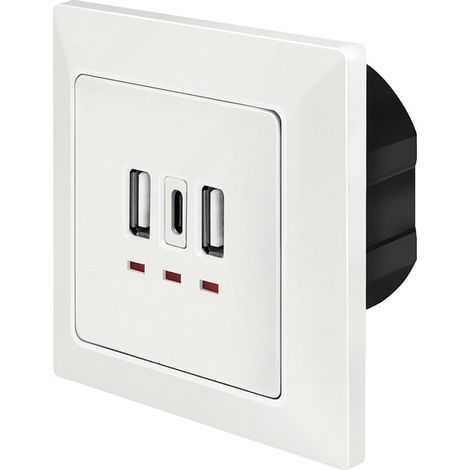 LogiLink PA0254  Unterputz-Dose  mit USB-Ladeausgang  Weiß (1/5)
