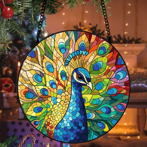 Attrape-soleil hibou vitrail 9 cm décoration fenêtre suspendue animal mignon cadeau femme (1/5)