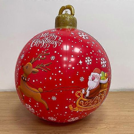 Boule de Noël gonflable décorative de 60 cm en PVC, géante, pour sapin de Noël, sans lumières. (1/5)