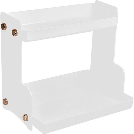 Étagère de rangement maquillage 2 niveaux plastique transparente solide stable élégante pour bureau chambre salon (1/5)