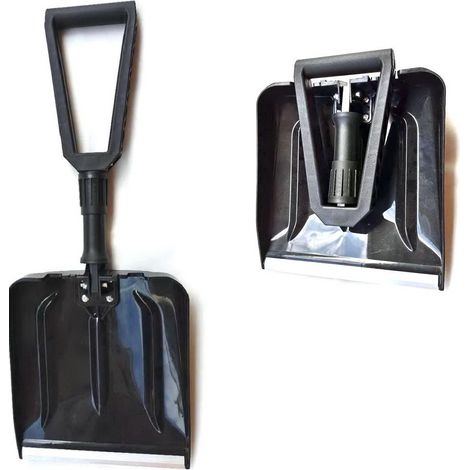 Pelle pliante, pelle à neige, pelle en plastique épaissie, pelle à grains, outils de jardin, outils de pique-nique et de randonnée, 6424 cm, noir. (1/3)