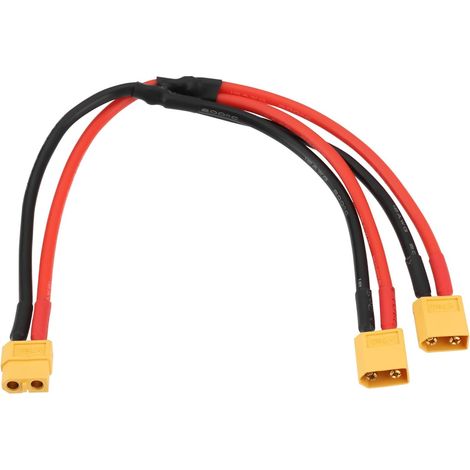 Câble d'extension de Connecteur Femelle XT60 vers Double Mâle 12 AWG XT60 Femelle vers 2 XT60 Mâle Câble d'extension d'adaptateur de Prise pour Panneau Solaire Générateur Solaire (30cm) (1/5)