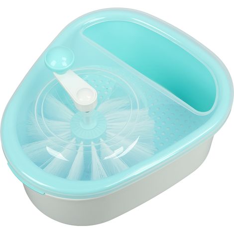 Essoreuse à salade manuelle, égouttoir à légumes efficace pour la cuisine, bleu ciel (1/5)