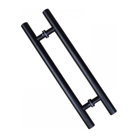 Schiebetürgriff, doppelseitig in H-Form, robuster Schwingtürgriff, schwarz, Länge 500 mm, Lochabstand 300 mm (1/4)