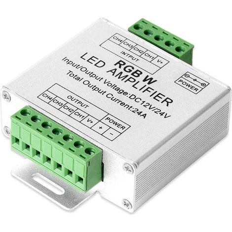 RGB/RGBW 5050 LED Le Contrôleur d'amplificateur de bande de fonctionne avec la bande de 4 pin/5pin DC12V/DC24V 5050SMD