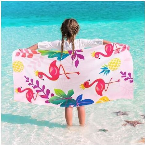 70 x 150cm Serviette de Plage pour Enfants – Océan Serviette de Plage Serviette de Bain Absorbante en Polyester Doux Serviette de (1/4)