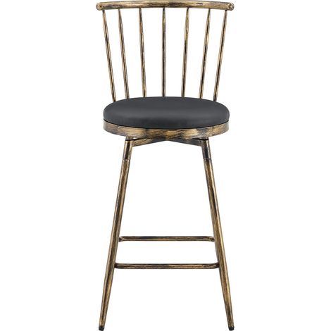 Sgabello da bar in metallo stile Windsor con seduta imbottita, stile industriale (1/5)