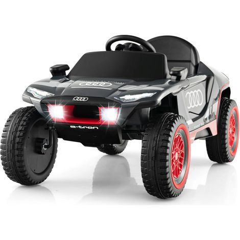 COSTWAY Audi Elektroauto für Kinder, 12V elektrisches Kinderauto mit Fernbedienung & LED-Lichtern & 4 Federungen, Kinderfahrzeug Elektrofahrzeug für Kinder ab 3 Jahren, Grau (1/5)