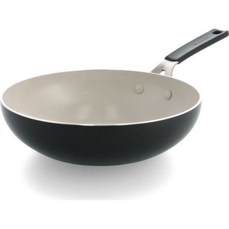 KitchenAid - Coloured Aluminum Wok - Matte Black - 28 cm