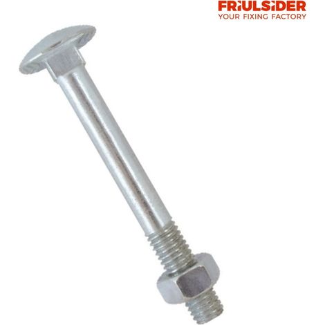 BULLONE TESTA TONDA ZINCATO CON QUADRO SOTTOTESTA DIAMETRO 10 mm - LUNGHEZZA 130 mm