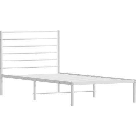 vidaXL Giroletto con Testiera Metallo Bianco 107x203 cm (1/4)