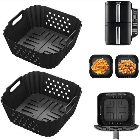2 Pièces Moule Silicone, Antiadhésif Sans BPA, Accessoire Air Fryer, Pour Friteuse Dual Zone 7,6L (1/5)