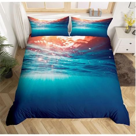 La mer Housse de Couette Hawaiian La plage Parure de Lit 200x200cm Marine Life Sea Sets de Housse de Couette Super Nautical - 5MR (1/4)