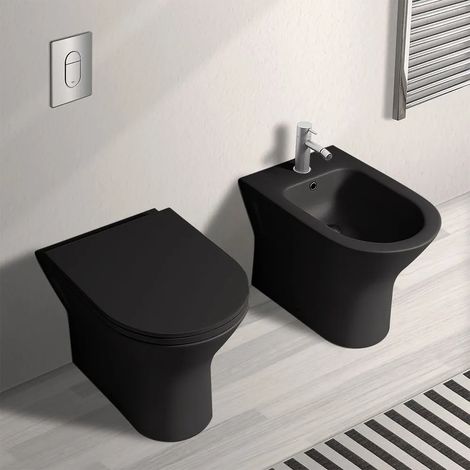 Sanitari filo muro nero opaco con sedile slim softclose Feeling (1/5)