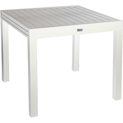 Table blanche extensible en aluminium Sullivan (1/4)