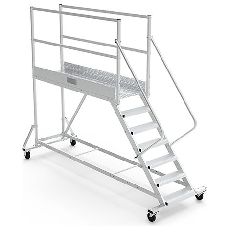 Plateforme roulante 8 marches - Hauteur max. de travail 3.60m - PTF208-GD