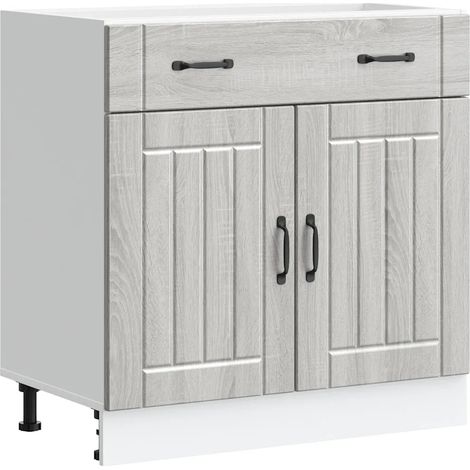 Mueble de cocina Lucca diseño moderno almacenamiento optimizado 80 x 46 x 81,5 cm madera de ingeniería Sonoma gris 020050098 (1/5)