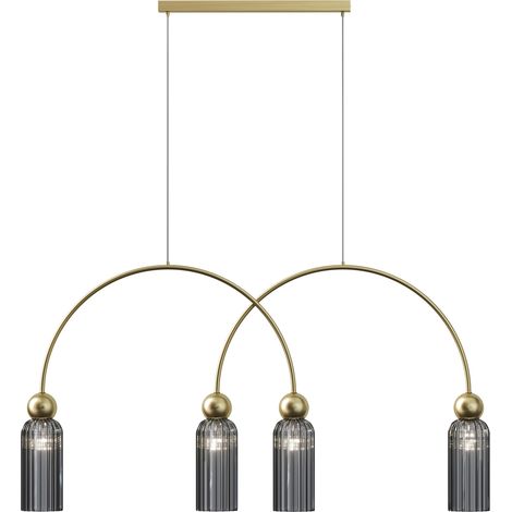 Lampada sospensione ANTIC ottone/grigio vetro 4xE14 Maytoni (1/2)