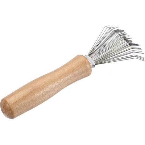 Questo set di 2 accessori per la pulizia delle spazzole è composto da un pettine e una spazzola con manico in legno. Puoi usarlo per pulire spazzole, pettini, tappetini da bagno, tappeti, sporco e lan (1/5)