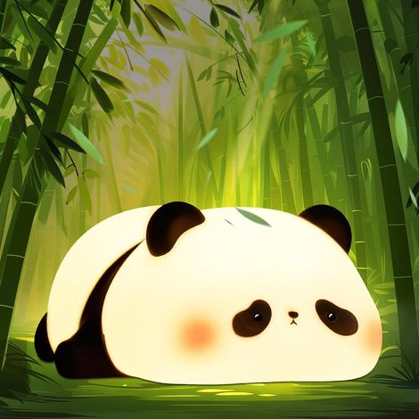 Veilleuse LED en forme de panda, en silicone, rechargeable, avec minuterie, pour la chambre, la table de chevet, le salon et une ambiance chaleureuse.-AquaForge (1/5)