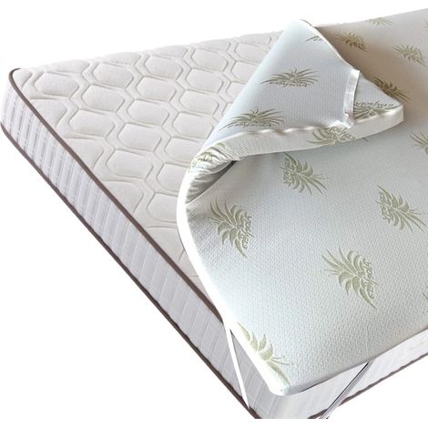 topper singolo in memory foam con aloe 80x190 cm