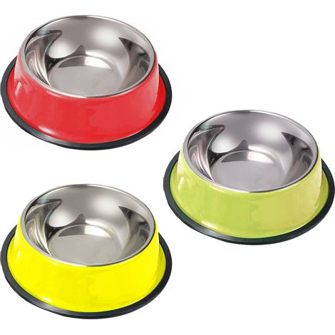 Gamelle Chat - Acier Inoxydable Antidérapant - Pour Chaton Et Chiot - Lot De 3 (1/5)