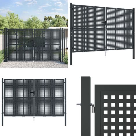 Gartentor Anthrazit 300x175 cm Stahl - Gartentor - Stahltür - Zaun - Terrasseingang - Sicherheitszaun - Home & Living (1/5)