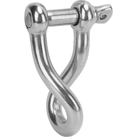 Manille torsadée en acier inoxydable de 12 mm avec goupille à vis haute résistance à la rupture pour yachts, bateaux à moteur et navires (1/5)