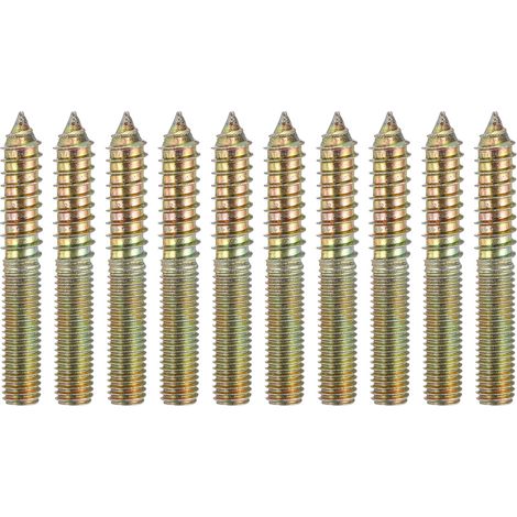 10 Pcs Vis À Double Tête M10x70 Pour Pieds Meubles Zinc Coloré (1/5)