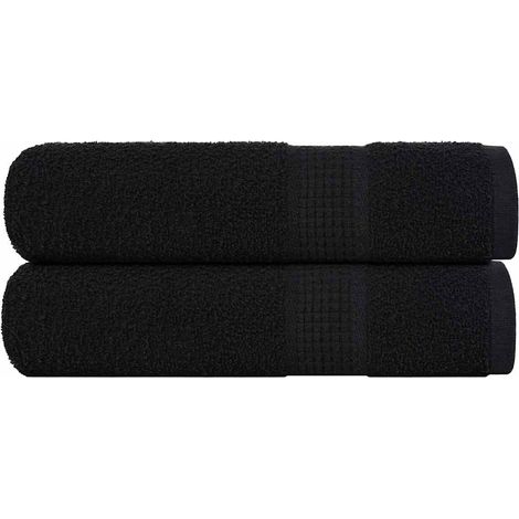 Serviettes FROGN, lot de 2, noires, 50x100 cm, 360 g/m²